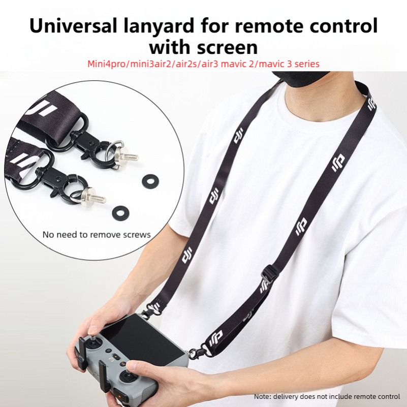 Drone Rc Leading - DJI RC 2 リモートコントローラー用、落下防止機能付きで長さ調節可能なネックストラップ。Mini 5/4/3 Pro、Air3、Mavic3