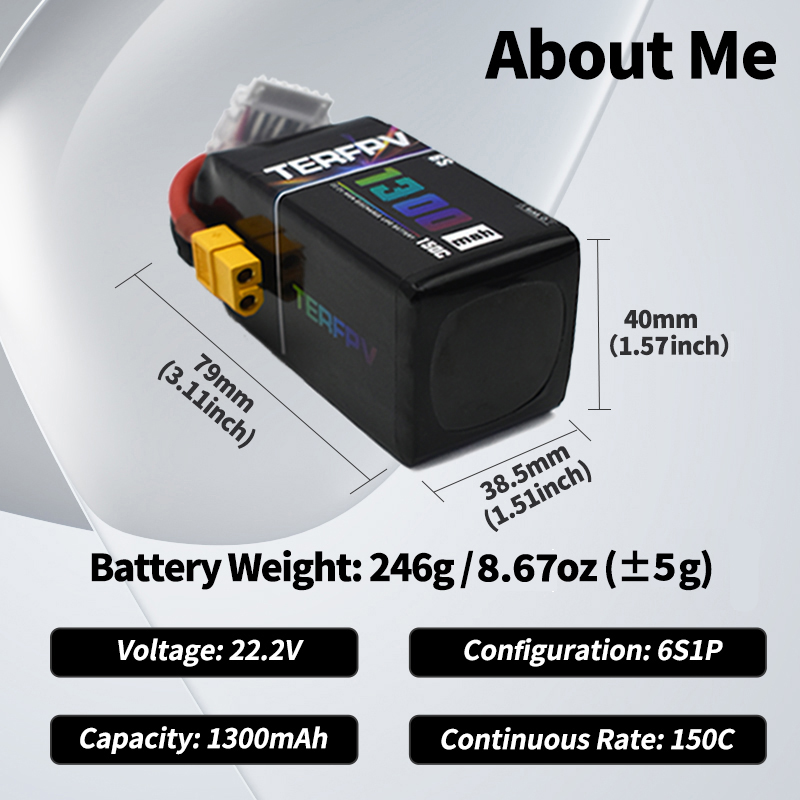 TERFPV リポバッテリー 6S 22.2V 1300/1 - Drone Rc Leading のレビューと価格