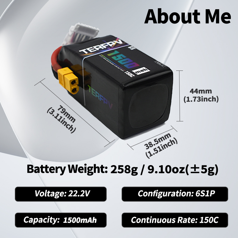 TERFPV リポバッテリー 6S 22.2V 1300/1 - Drone Rc Leading のレビューと価格