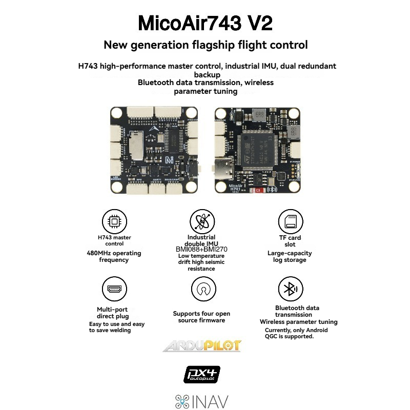 MicoAir743 V2 フライトコントローラー デュアル - Drone Rc Leading のレビューと価格